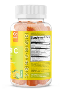Thumbnail for SUKU Turmeric Curcumin Sugar Free Gummies with 1003mg of Turmeric - Black Pepper Protects Liver, Improves Digestion, Inflammation Response & Joint Health – Lemon Lime Flavour (50 Gummies)