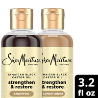 Thumbnail for SheaMoisture Travel Essentials, Jamaican Black Castor Oil Strengthen & Restore Shampoo and Leave-in Conditioner Set, 3.2 Oz Each