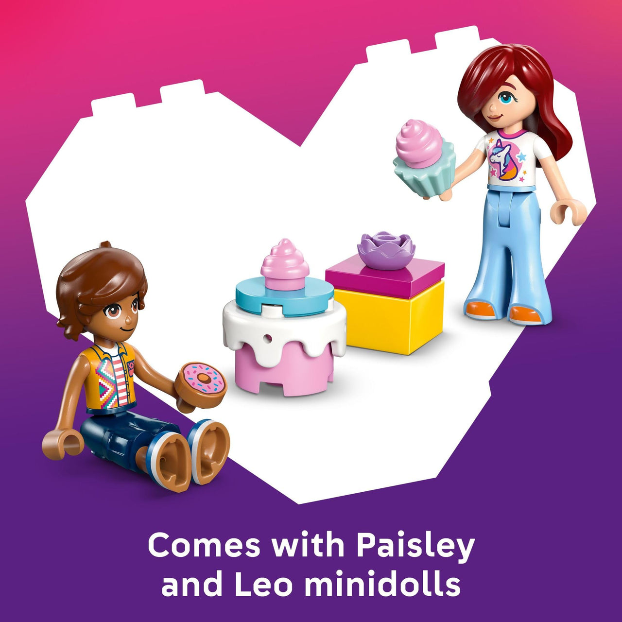 LEGO Friends Unicorn Cake Delivery Car Building Toy for Girls & Boys - Pretend Play Set for Preschool Kids, Ages 4+ - W/Paisley & Leo Minidolls & Accessories - Gift Idea for Birthdays - 42675