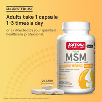 Thumbnail for Jarrow Formulas MSM 1000 mg - 200 Veggie Capsules - Methylsulfonylmethane - Source of Sulfur - Dietary Supplement Supports & Strengthens Joints - Up to 200 Servings