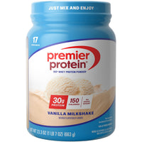 Thumbnail for Premier Protein Powder, Vanilla Milkshake, 30g Protein, 1g Sugar, 100% Whey Protein, Keto Friendly, No Soy, Gluten Free, 23.3 oz (17 Servings)