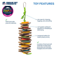 Thumbnail for Prevue Pet Products Shredding Stack - Playfuls Physical & Mental Bird Toy 60247