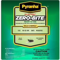 Thumbnail for PYRANHA Zero-Bite All Natural Fly Spray - Ready to Use Water Based Repellent for Horses, Dogs, Cats, Ferrets, Caged Pets, Livestock | Repels Flies, Gnats, Mosquitoes, No-See-UMS