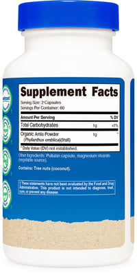 Thumbnail for Nutricost Amla 1000mg, 120 Vegetarian Capsules - CCOF Certified Made with Organic, Non-GMO, Gluten Free, 60 Servings