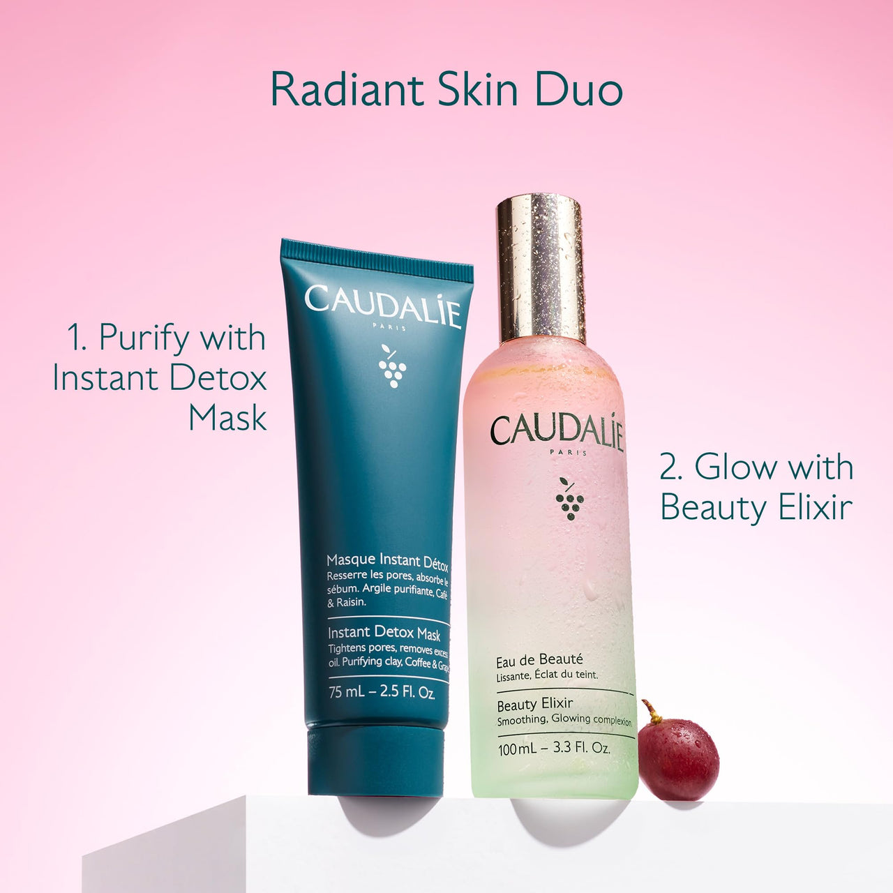 Caudalie Beauty Elixir Face Mist: Toner That Tightens Pores + Reduces Dullness + Sets Makeup - 30 mL