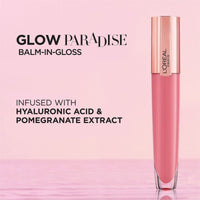 Thumbnail for L'Oreal Paris Glow Paradise Hydrating Tinted Lip Balm-in-Gloss with Pomegranate Extract & Hyaluronic Acid, Ultra-Gentle, Non-Sticky Formula, Blissful Blush, 0.23 fl oz