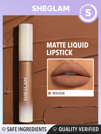 Thumbnail for SHEGLAM Matte Allure Liquid Lipstick Long Lasting High Pigment Lipstick Nourishing Sunflower Oil Reduce Lip Care-Bougie