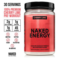 Thumbnail for NAKED Whey Isolate Protein Powder (28 Servings) Cherry Lime Energy Pre Workout (30 Servings) – Grass-Fed; Non-GMO; Gluten Free; Vegan