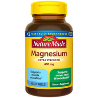 Thumbnail for Nature Made Magnesium Oxide 400 mg Softgels, Extra Strength Magnesium Supplements for Men and Women, Support for Muscle, Nerve, Bone and Heart, 60 Day Supply