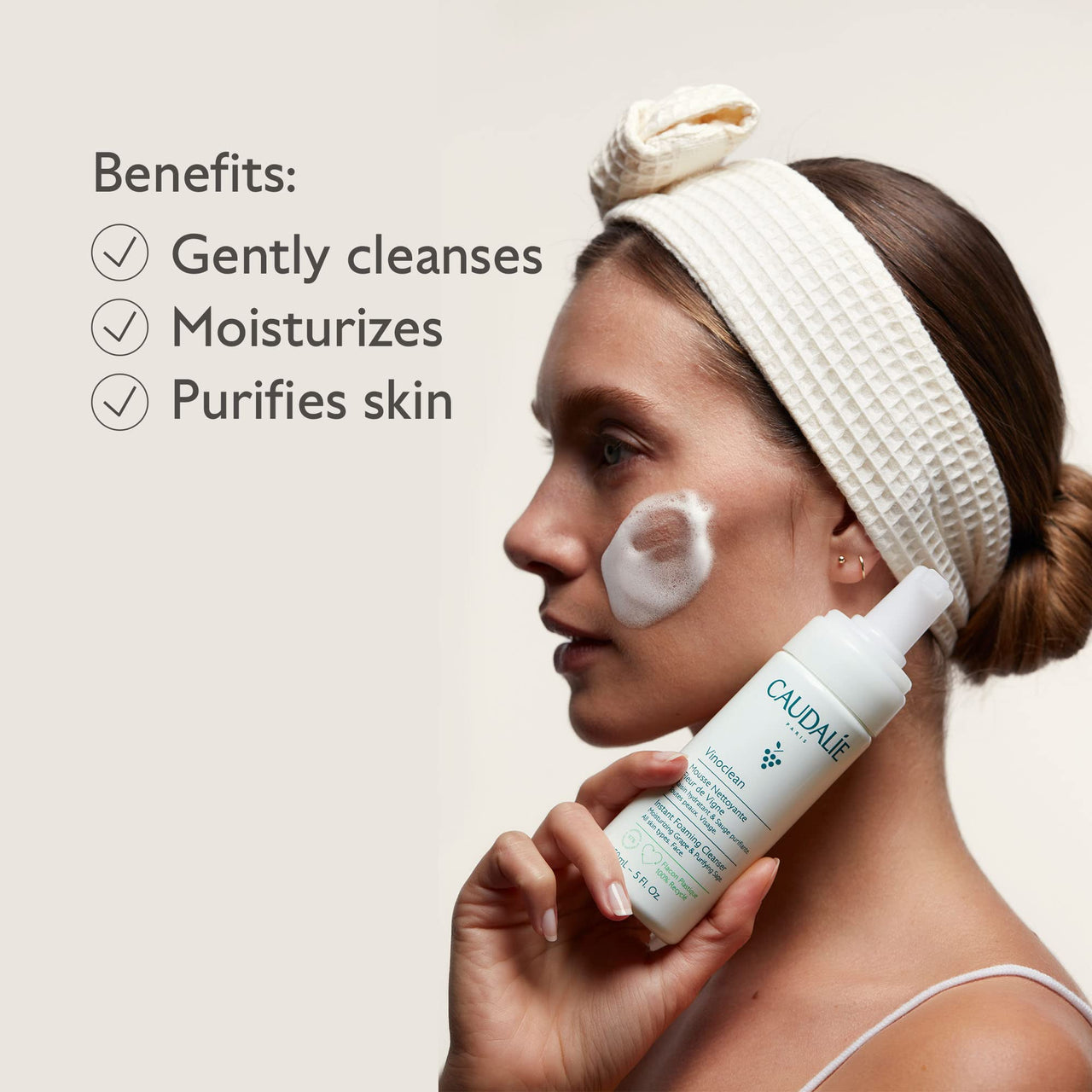 Caudalie Vinoclean Gentle Foaming Cleanser, Instant Foaming Cleanser, 150 mL