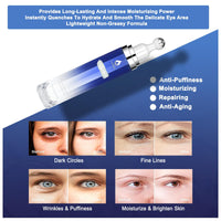 Thumbnail for Eye Serum with 8% Caffeine 8% Retinol Hyaluronic Acid Niacinamide peptides for Puffy Bags Fine Lines Dark Circles Wrinkles, Under Eye Cream with 360° Roller Massage Ball, 0.5 fl. oz