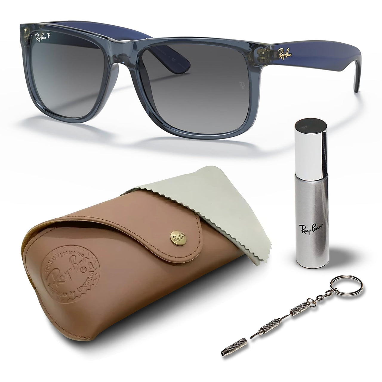 Ray-Ban RB4165 Justin Classic Polarized Square Shape Sunglasses for Men and Women- Timeless Classic Sun Glasses with Modern Elegance - Premium UV Protection - Designer Men's and Women's Sunglasses