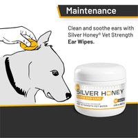Thumbnail for Absorbine Silver Honey Rapid Ear Care Vet Strength Pet Wipes, 50ct, Manuka Honey & MicroSilver BG