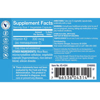 Thumbnail for The Vitamin Shoppe Vitamin K2 MK-7 300mcg Triple Strength - Bone & Heart Health | Menaquinone-7 | 60 Vegetable Capsules | High Potency
