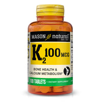 Thumbnail for MASON NATURAL Vitamin K2 100 mcg with Calcium, Supports Bone, Heart & Muscle Health, 100 Tablets