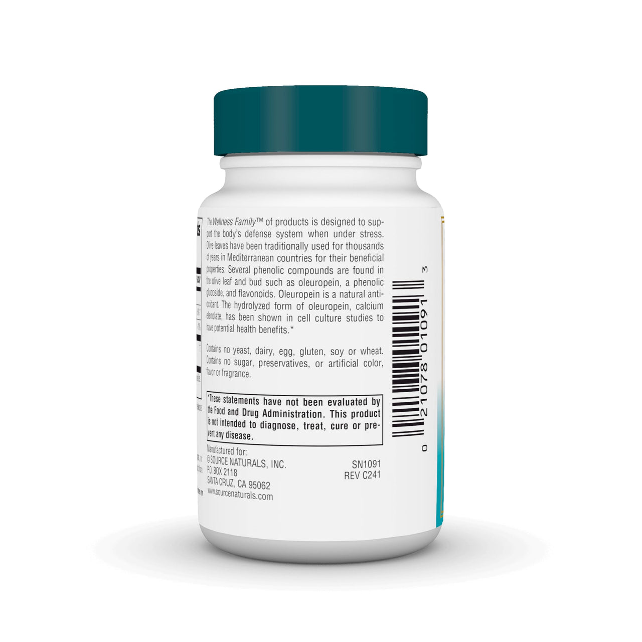 Source Naturals Wellness Olive Leaf - Yielding 100 mg Oleuropein a Natural Antioxidant* - 30 Tablets