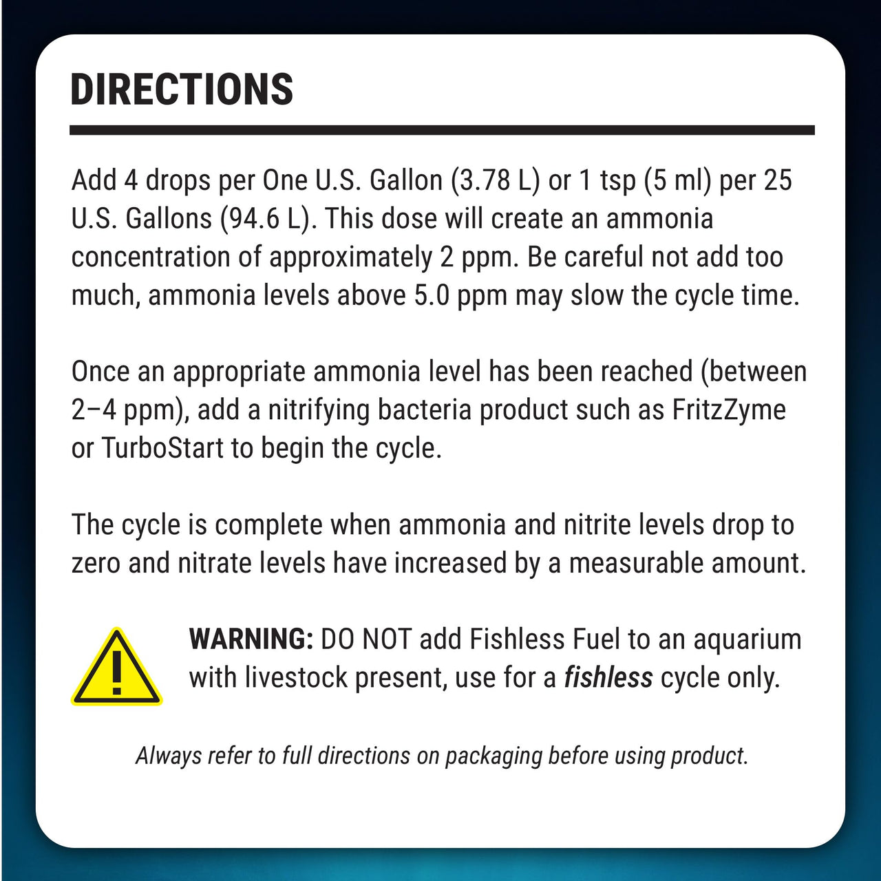 Fritz Fishless Fuel - Ammonia Source for Fishless Cycling (2 oz)