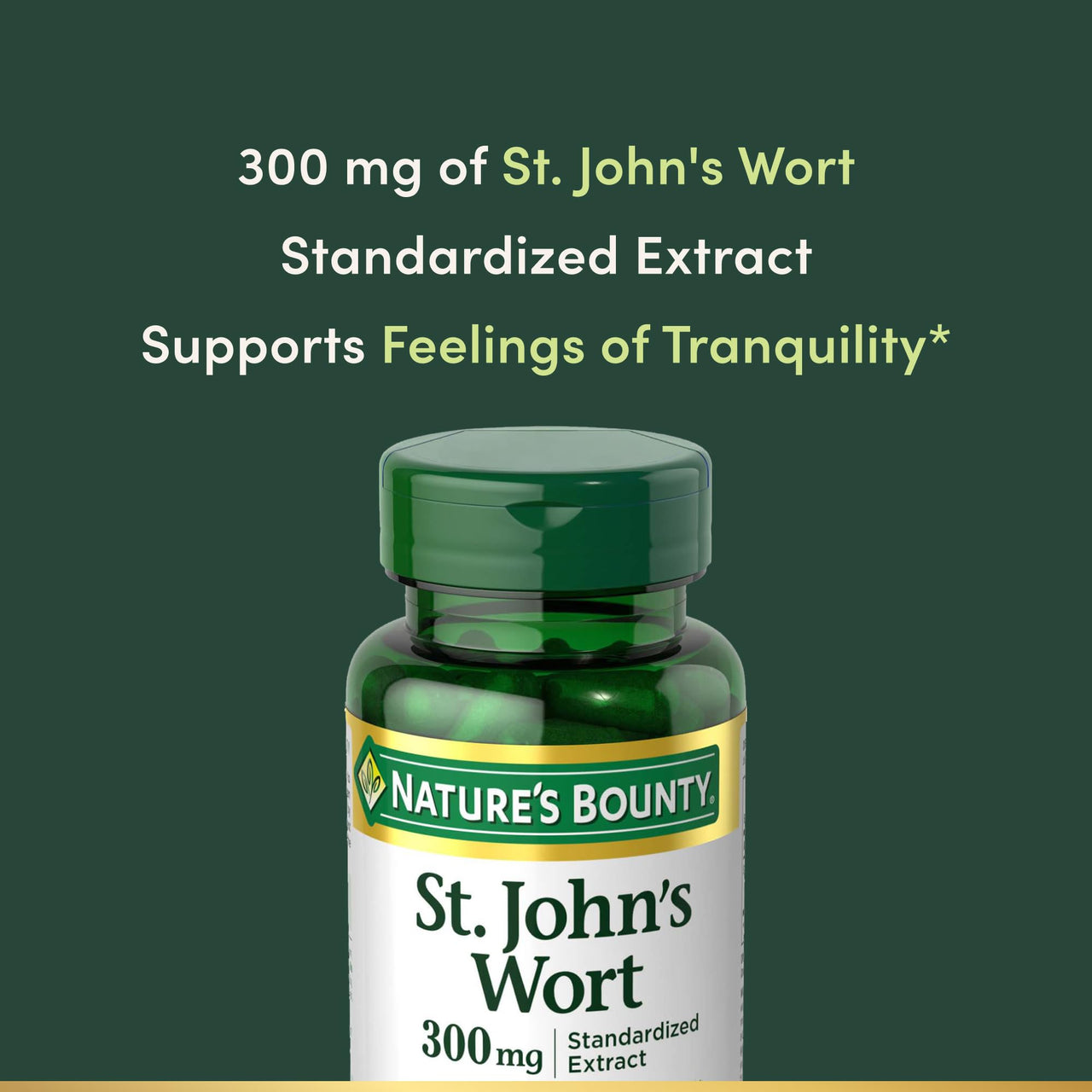 Nature's Bounty St. John’s Wort 300mg Capsules, Herbal Health Supplement, Promotes a Positive Mood, 100 Capsules