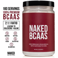 Thumbnail for NAKED BCAAs Amino Acids Powder, Only 1 Ingredient, Pure 2:1:1 Formula, Vegan Unflavored Branched Chain Amino Acids, Instantized All Natural BCAA Supplement - 500 Grams, 100 Servings