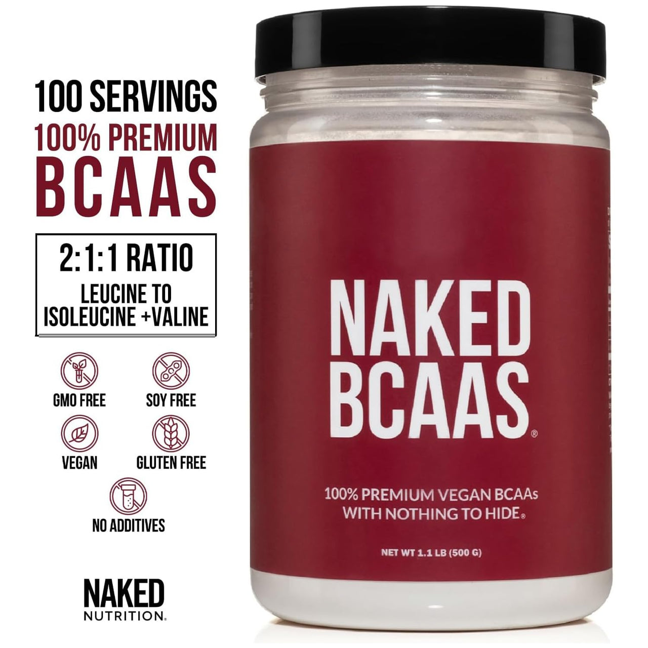 NAKED Chocolate Peanut Butter Mass Protein 8LB - EAAs (50 Servings) - BCAAs (100 Servings) – Bulk; Vegan; Non-GMO; Gluten Free; Soy Free