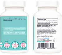 Thumbnail for Nutricost Boric Acid 600mg, 30 Capsules - Vaginal Suppository - Non-GMO - for Women