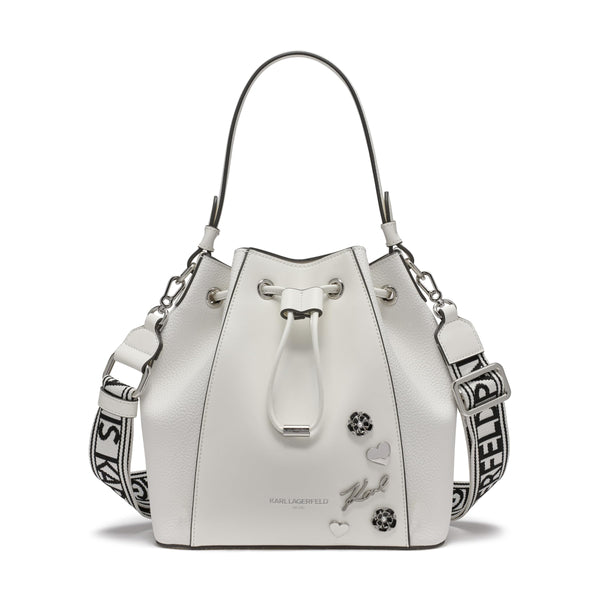 KARL LAGERFELD Paris Women's Handbags Bucket, White, One Size