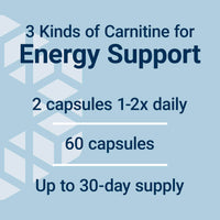 Thumbnail for Life Extension Optimized Carnitine, Three Forms of L-carnitine, Promotes Heart & Brain Health, Gluten Free, Non-GMO, Vegetarian, 60 Capsules