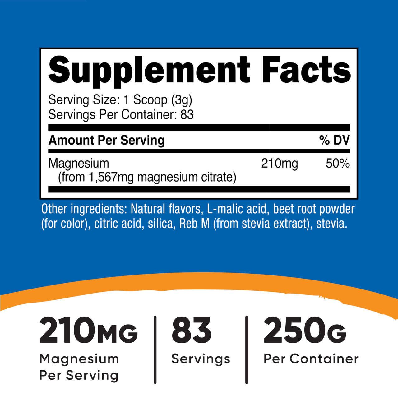 Nutricost Magnesium Citrate Powder (Fruit Punch, 250 Gram)