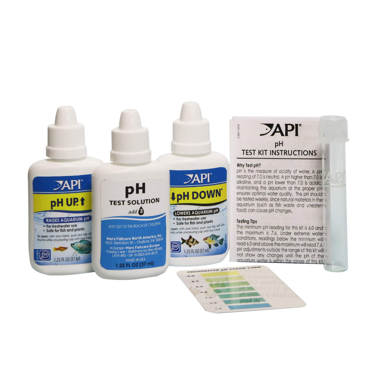 API pH TEST & ADJUSTER KIT 250-Test Freshwater Aquarium Water pH Test and Adjuster Kit