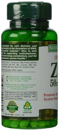 Thumbnail for Nature's Bounty Zinc (Zinc Gluconate) 50 mg, 100 Caplets