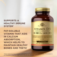 Thumbnail for Solgar Vitamin D3 (Cholecalciferol) 10 mcg (400 IU) - 250 Softgels - Helps Maintain Healthy Bones & Teeth - Immune System Support - Non-GMO, Gluten Free, Dairy Free - 250 Servings