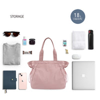 Thumbnail for ODODOS 18L Side-Cinch Shopper Bags Lightweight Shoulder Bag Tote Handbag for Shopping Workout Beach Travel, Blush Pink