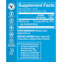 Thumbnail for The Vitamin Shoppe Children's Vitamin D3 400 IU Liquid Drops - Bone & Immune Support | Cholecalciferol | 1 oz | Easy Absorption