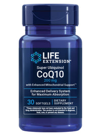 Thumbnail for Life Extension Super Ubiquinol CoQ10 with Enhanced Mitochondrial Support – 200 mg, Shilajit – Promotes Heart Health, Cell Energy, Oxidative Stress – Gluten-Free, Non-GMO – 30 Softgels