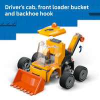 Thumbnail for LEGO City Rides – Construction Loader Building Toy for Kids - Pretend Play Set for Boys & Girls, Ages 5+ - Construction Toy W/Backhoe, Loader Bucket, & Minifigure - Gift Idea for Birthdays - 60483