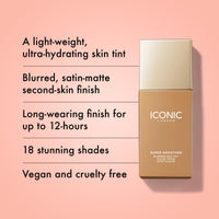 Thumbnail for ICONIC LONDON Super Smoother Blurring Skin Tint | Light to Medium Coverage, Hydrating, Ultra-Lightweight Tinted Moisturizer, Cruelty-Free, Vegan Makeup (Golden Medium) 1.01 Fl oz