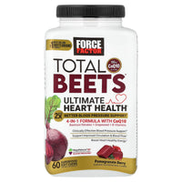 Thumbnail for Force Factor Total Beets Ultimate Heart Health Chews for Blood Pressure Support, with Beetroot Powder, CoQ10, B Vitamins & Grapeseed Extract for Blood Flow & Energy, Pomegranate Berry, 60 Soft Chews