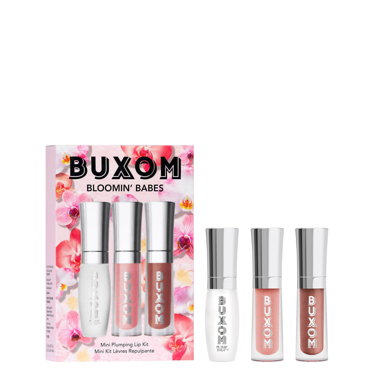 BUXOM Full-On Plumping Lip Polish, Tinted Lip Plumper Gloss with Peptides & Vitamin E, High-Shine Lip Gloss that Nourishes, Vegan, BU 3 Piece Set (White Russian Sparkle, Sugar,Filler)