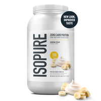 Thumbnail for Isopure Zero Carb 100% Pure Whey Isolate Protein Powder, Gluten Free, With Vitamins, Banana Cream, 25g Protein Per Serving, 3 Lbs, 44 Servings (Packaging May Vary)