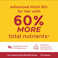 Thumbnail for Nature Made Advanced Multivitamin Gummies 50 + for Her, Womens Multivitamins Gummies with Magnesium Citrate, Vitamin D3, Zinc, Calcium and All 8 B Vitamins, 84 Count, 28 Day Supply