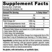 Thumbnail for Nordic Naturals Ultimate Omega, Lemon Flavor - 120 Soft Gels - 1280 mg Omega-3 - High-Potency Fish Oil Supplement with EPA & DHA - Promotes Brain & Heart Health - Non-GMO - 60 Servings