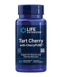 Thumbnail for Life Extension Tart Cherry with CherryPURE®, anthocyanins, oxidative Stress, Muscle Recovery, Exercise Support, Muscle Comfort, Vegetarian, Gluten-Free, Non-GMO, 60 Capsules
