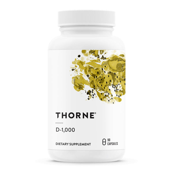 THORNE - Vitamin D3 Supplement - Supports Healthy Bones, Teeth, Muscles, Cardiovascular & Immune Function* - Gluten, Dairy & Soy-Free - 1,000 IU - 90 Capsules