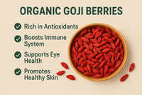 Thumbnail for Foods Alive Organic Goji Berries, Baked Goods, Oatmeal & More – Vitamin A, Antioxidants, Fiber - Wolfberries, Non-GMO, Plant Based, Gluten Free, Vegan, Great snack or add to trail mixes - 8 Ounce Bag