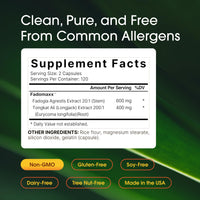 Thumbnail for NatureBell Fadogia Agrestis - 240 Capsules - 600mg Fadogia Agrestis with 400mg Tongkat Ali - High Strength Extracts for Vitality & Workout Performance Support*