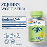 Thumbnail for SOLARAY St Johns Wort 325 mg Whole Aerial - Health and Mood Support Supplement - 60-Day Money Back Guarantee - Non-GMO, Vegan, Lab Verified (180 VegCap, 180 Servings)
