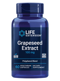 Thumbnail for Life Extension Grapeseed Extract, Vitamin C, Calcium, resveratrol, polyphenols, Cardiovascular Health, antioxidant Protection, Gluten-Free, Non-GMO, Vegetarian, 60 Capsules