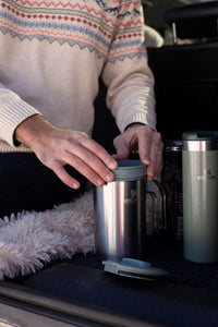 Thumbnail for STANLEY All In One French Press Coffee Maker 32 oz | 5 Minute Brew, 4 Hours Hot | Mesh Filter for Coffee Grounds | Insulated Stainless Steel French Press | BPA-Free | Stainless Steel Shale