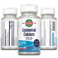 Thumbnail for KAL Liposomal Calcium 500 mg, High Absorption Calcium Supplement, Essential Calcium Support, Vegan, Gluten Free, No Soy, 30 Servings, 90 VegCaps