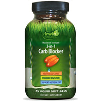 Thumbnail for Irwin Naturals Maximum Strength 3-in-1 Carb Blocker - Neutralize Carbohydrates - 75 Liquid Softgels